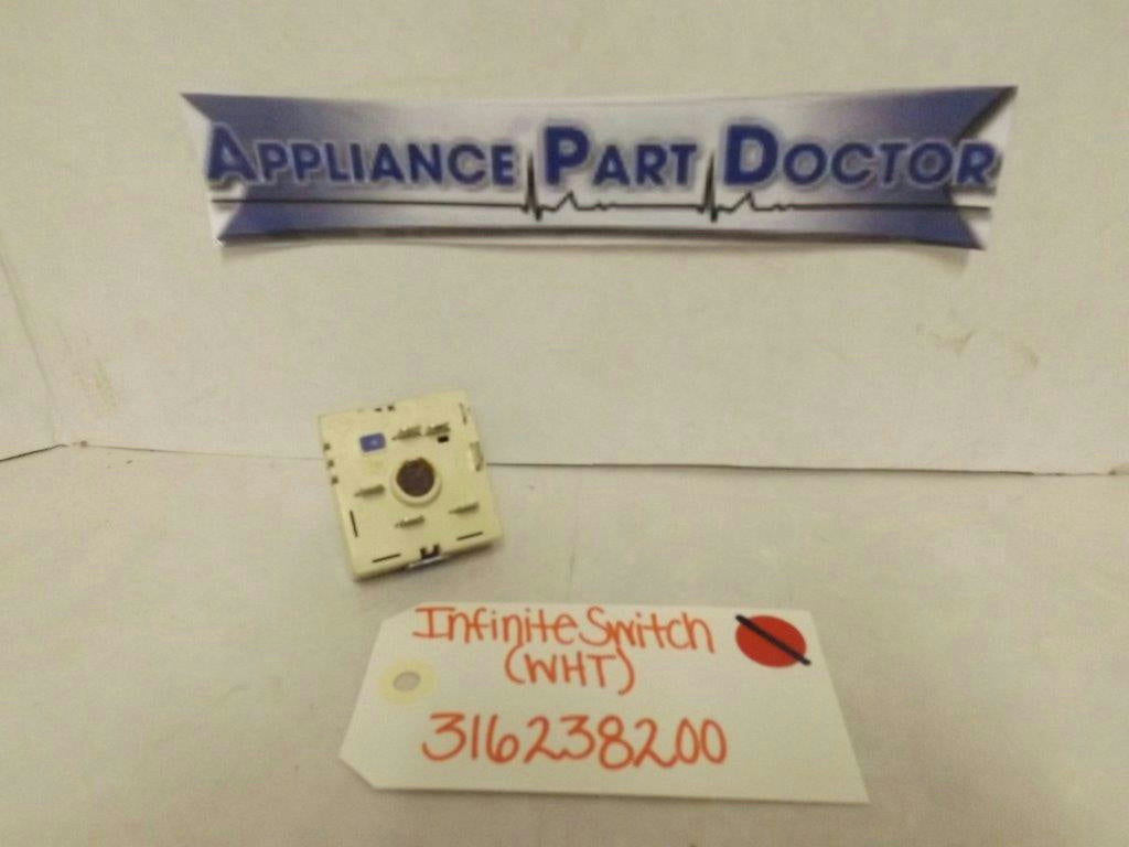 WHIRLPOOL STOVE 316238200 INFINITE SWITCH (WHT) 13A 240V USED WHIRLPOOL STOVE 316238200 INFINITE SWITCH (WHT) 13A 240V USED